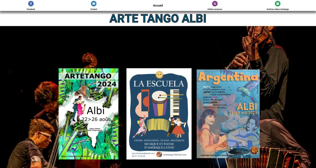 Capture du site de Art et Tango