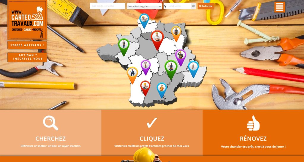 Capture du site de Carteo Travaux
