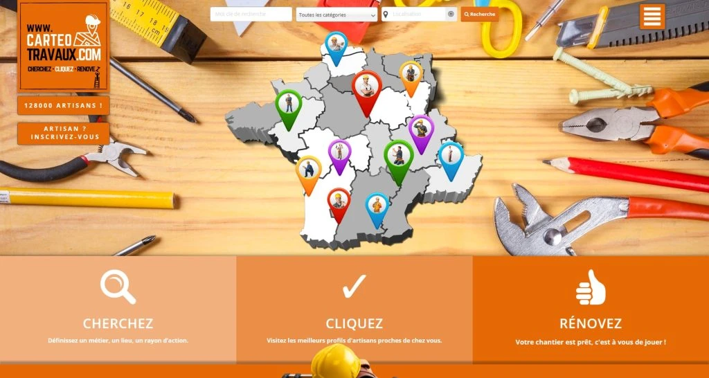 Capture du site de Carteo Travaux