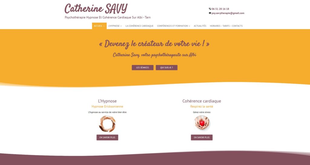 Capture du site de Catherine Savy
