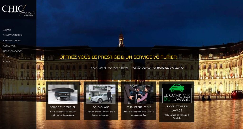 Capture du site de Chic Event's Bordeaux