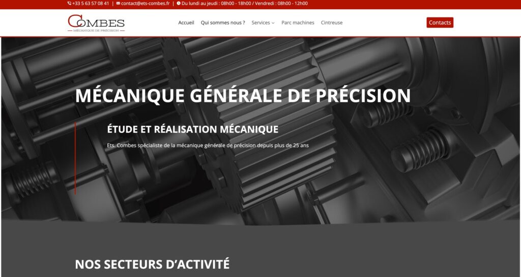 Capture du site de ETS Combes mécanique