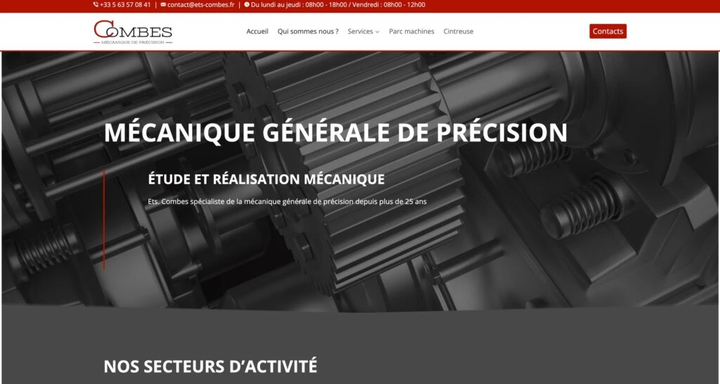 Capture du site de ETS Combes mécanique