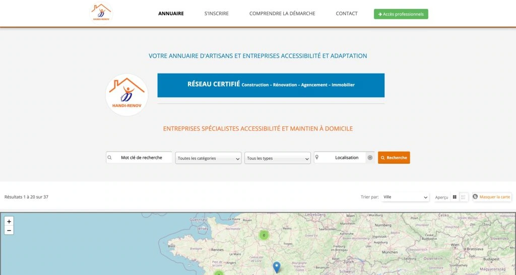 Capture du site de Handi-Renov