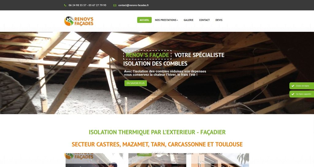 Capture du site de Renov's Façades