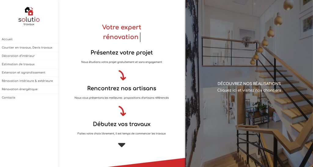 Capture du site de Solutio Travaux Tarn