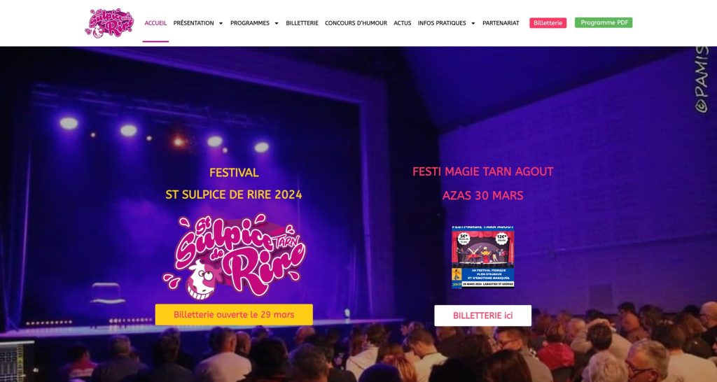 Capture du site de Festival St Sulpice de rire