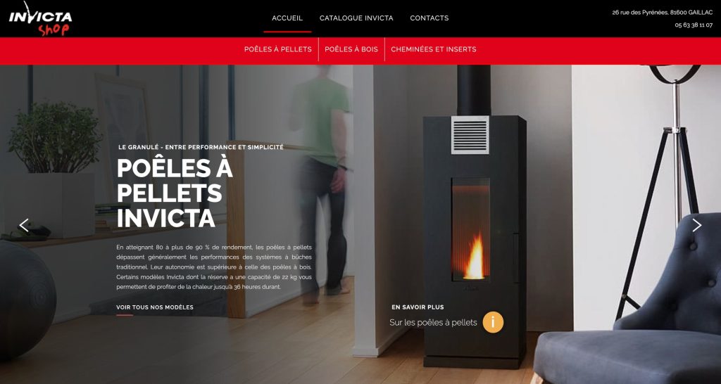 Capture du site de Invicta Shop Albi