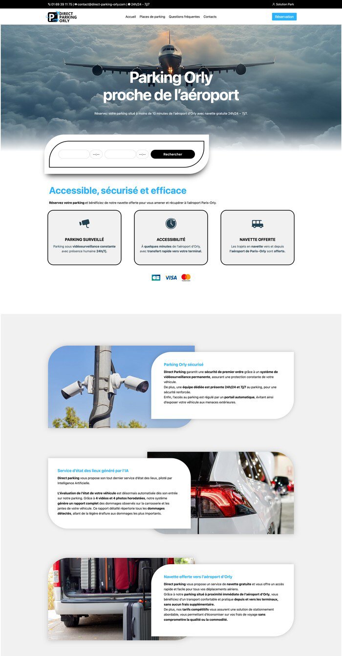 Site de réservation de parking réalisé par VivaWeb (exemple 2)
