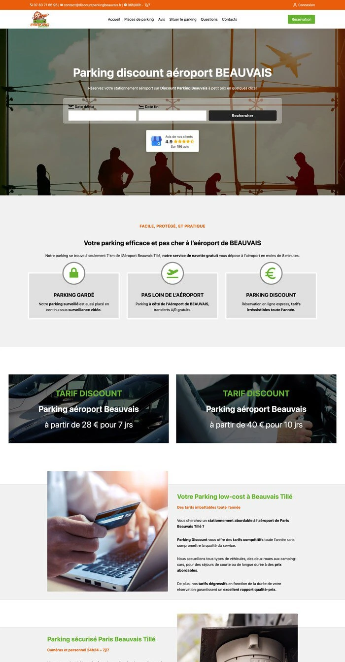 Site de réservation de parking réalisé par VivaWeb (exemple 9)