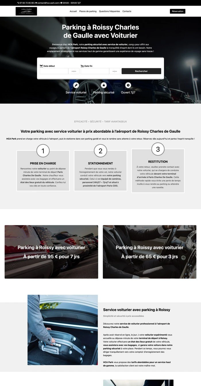 Site de réservation de parking réalisé par VivaWeb (exemple 10)