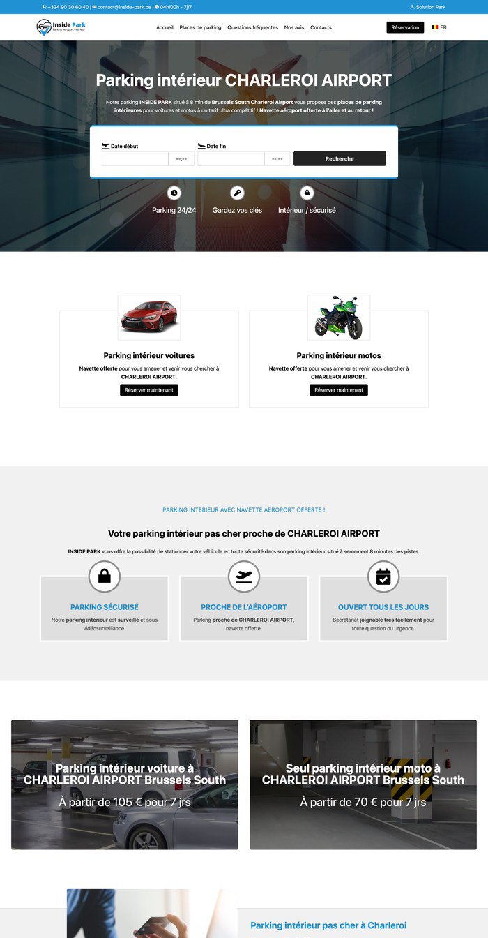 Site de réservation de parking réalisé par VivaWeb (exemple 4)