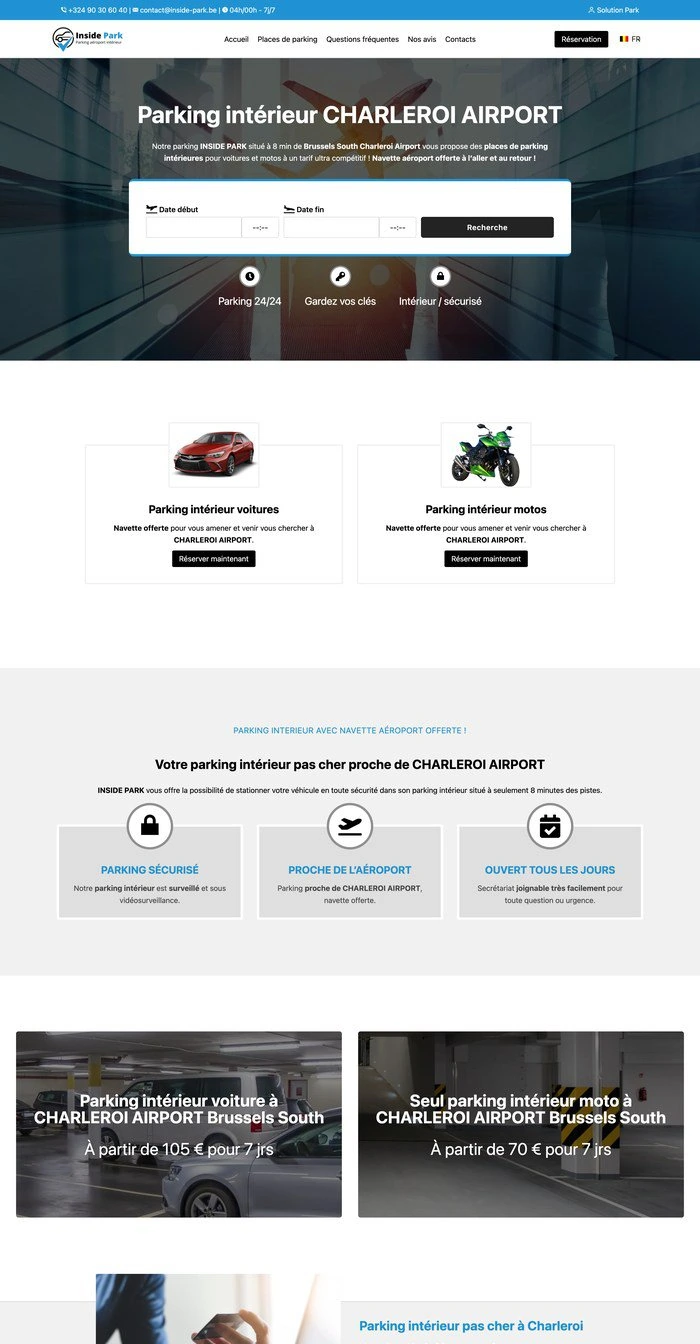 Site de réservation de parking réalisé par VivaWeb (exemple 4)
