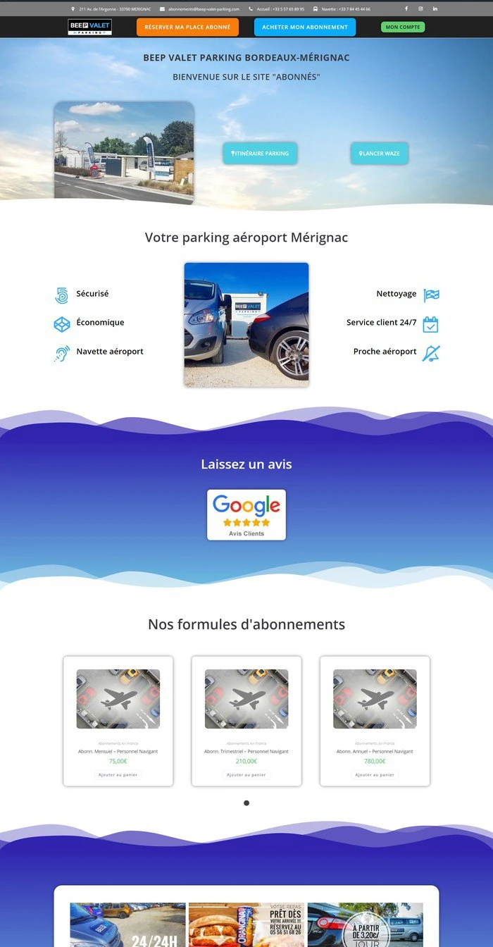 Site de réservation de parking réalisé par VivaWeb (exemple 25)