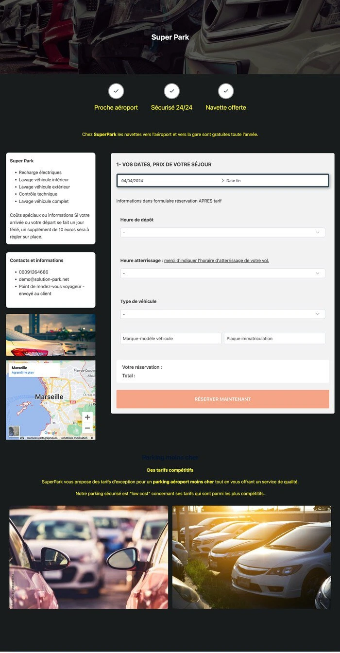 Site de réservation de parking réalisé par VivaWeb (exemple 21)