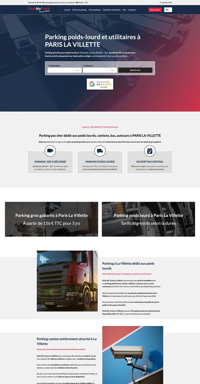 Site de réservation de parking réalisé par VivaWeb (exemple 12)