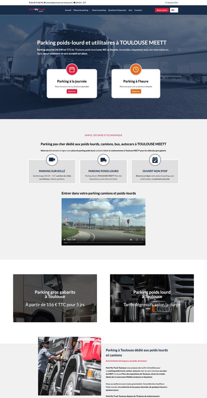 Site de réservation de parking réalisé par VivaWeb (exemple 5)