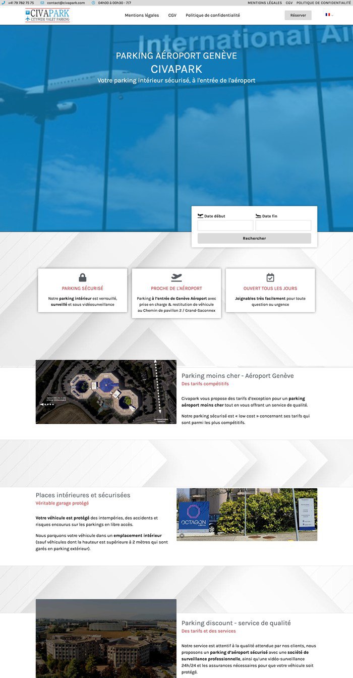 Site de réservation de parking réalisé par VivaWeb (exemple 28)