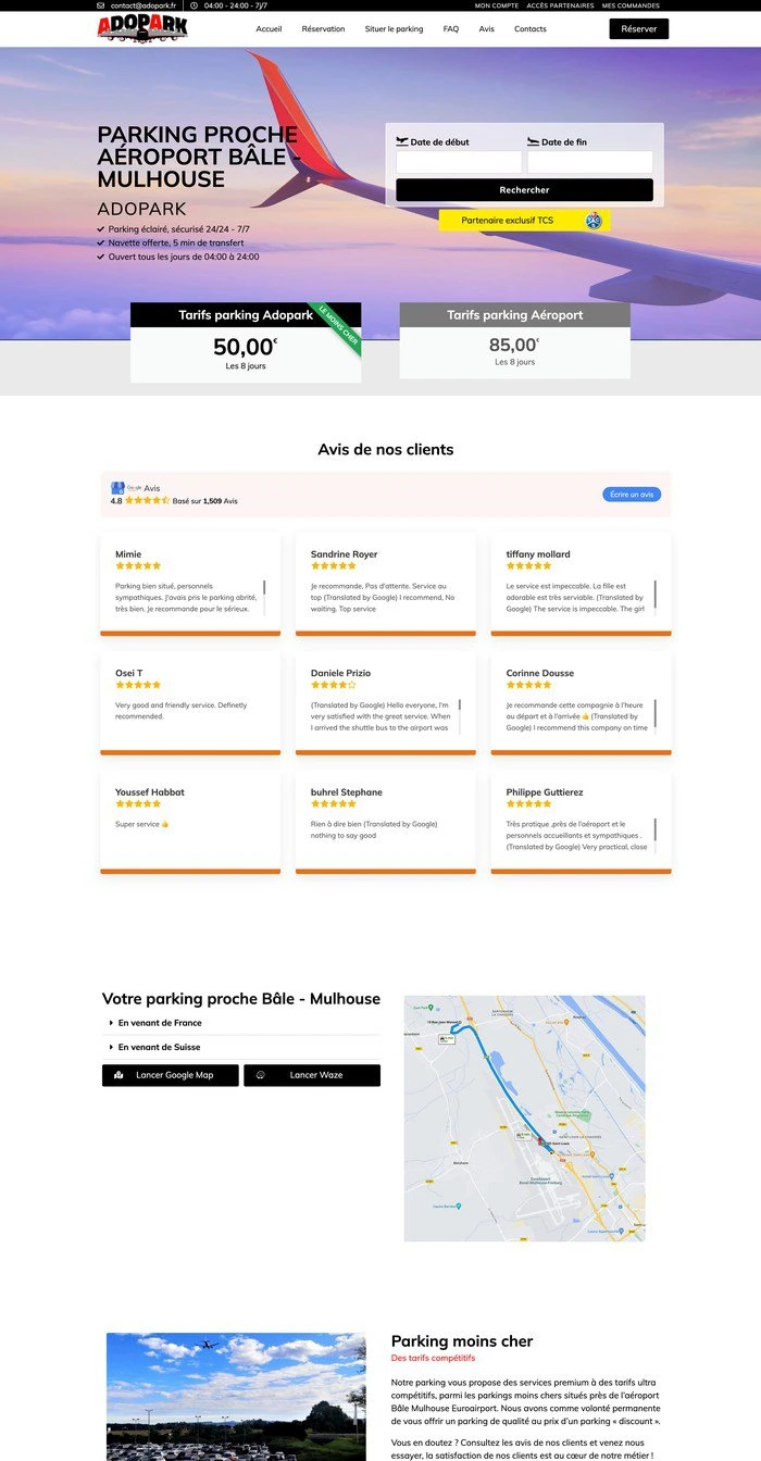 Site de réservation de parking réalisé par VivaWeb (exemple 15)