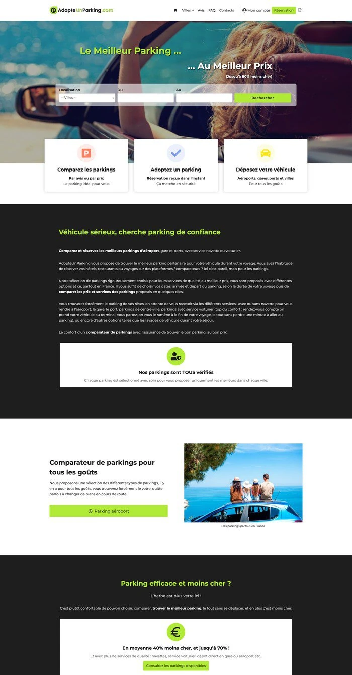 Site de réservation de parking réalisé par VivaWeb (exemple 6)