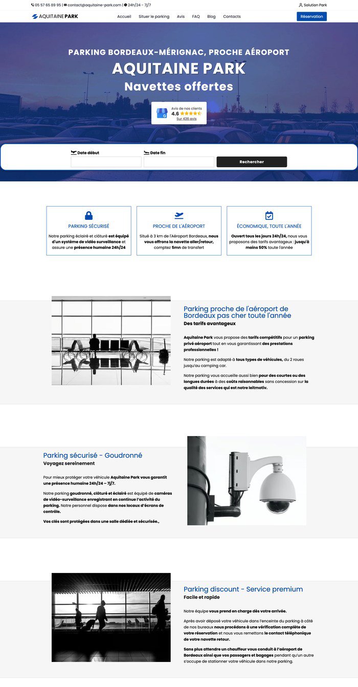 Site de réservation de parking réalisé par VivaWeb (exemple 8)