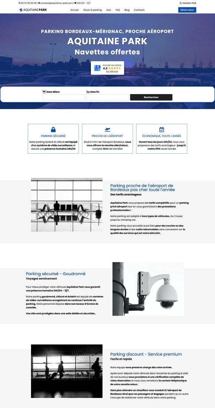 Site de réservation de parking réalisé par VivaWeb (exemple 8)