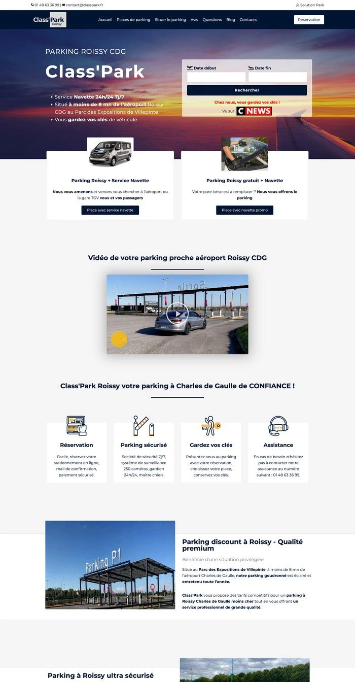 Site de réservation de parking réalisé par VivaWeb (exemple 7)