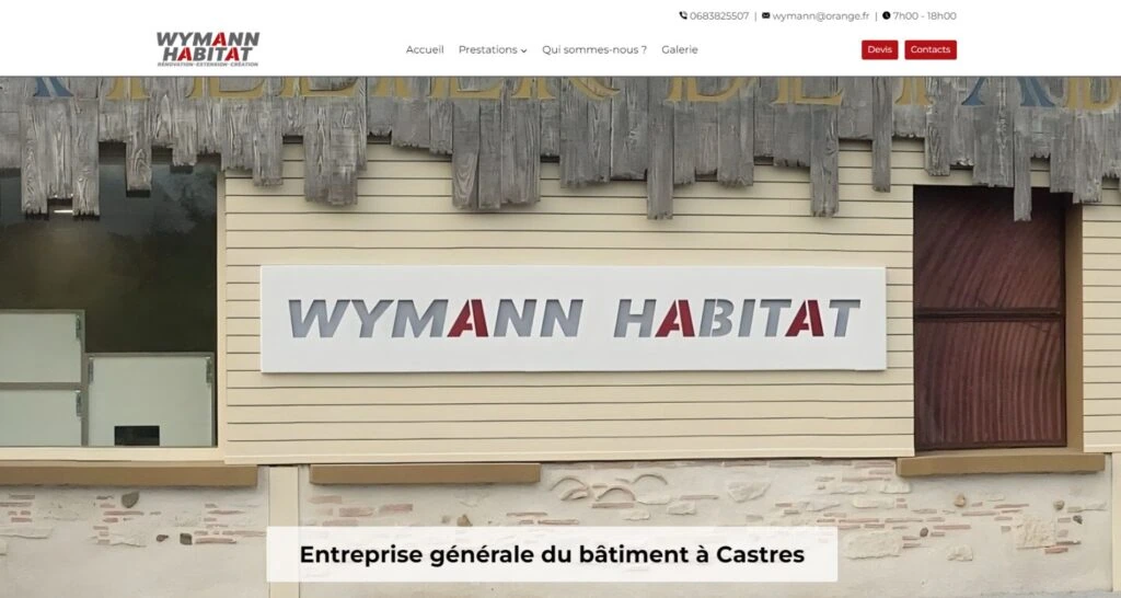 Capture du site de Wymann Habitat