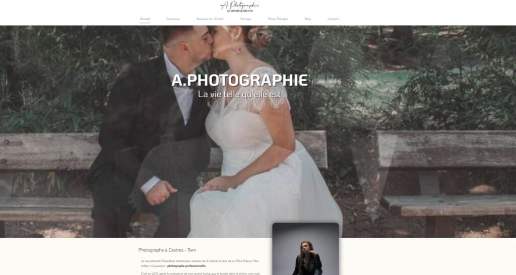 Capture du site de A.Photographie