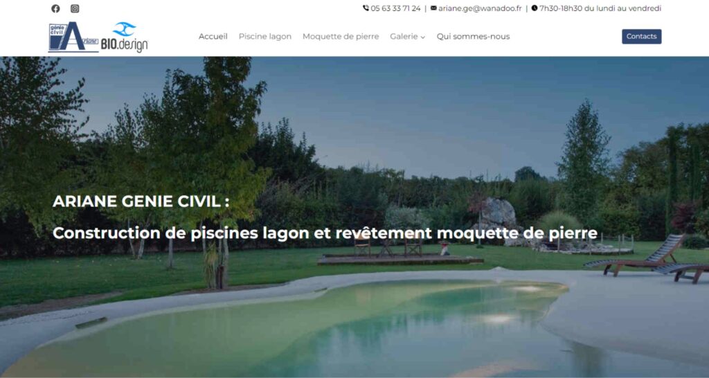 Capture du site de Ariane Génie Civil