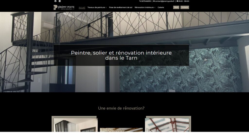 Capture du site de SASU JEREMY POITE