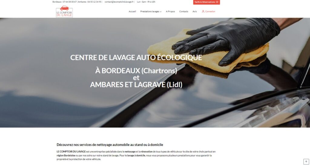 Capture du site de Le comptoir du lavage