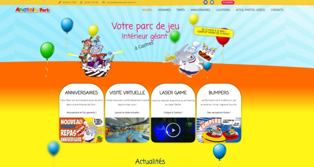 Capture du site de Anatole Park
