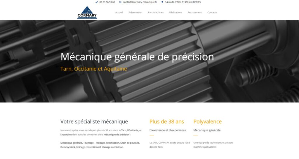 Capture du site de Cormary Mécanique
