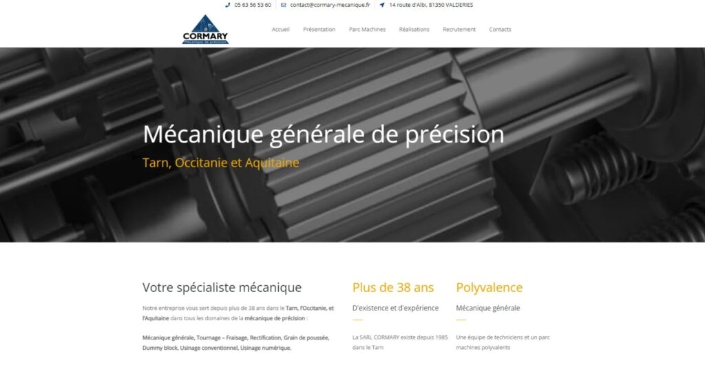 Capture du site de Cormary Mécanique