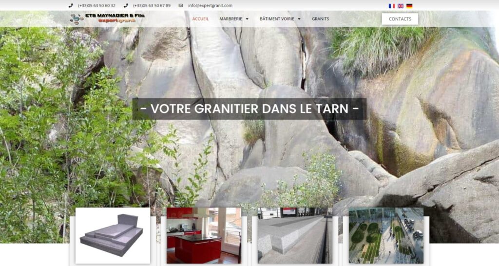 Capture du site de Expert Granit