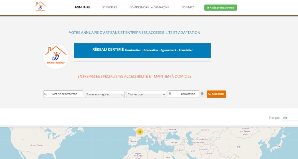 Capture du site de Handi Rénov