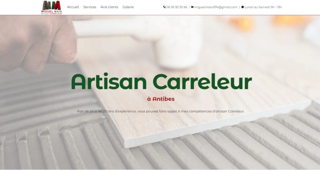 Capture du site de Miguel Maia