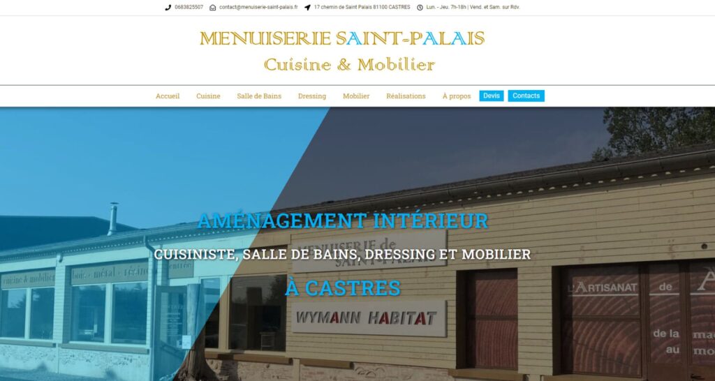 Capture du site de Menuiserie Saint Palais