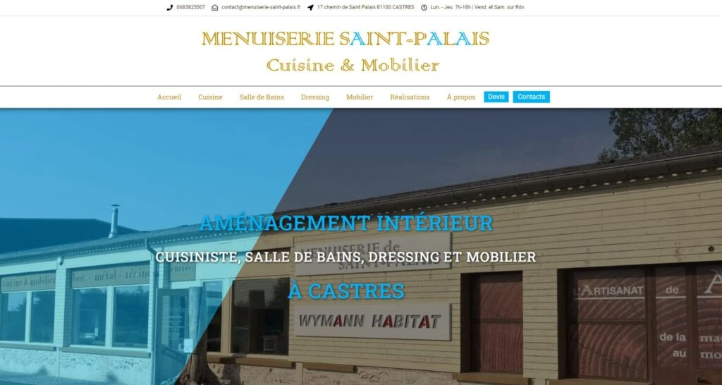 Capture du site de Menuiserie Saint Palais