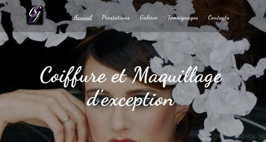 Capture du site de Stéphanie Gravier coiffeuse Maquilleuse mariage et événementiel à Paris