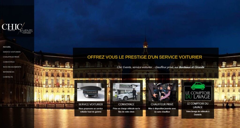 Capture du site de Chic Events Bordeaux
