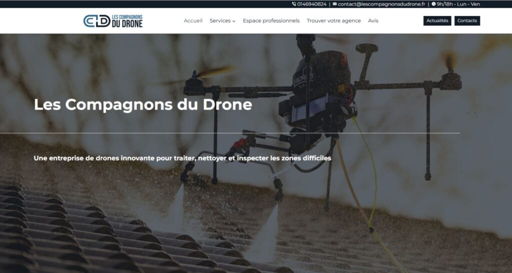 Capture du site de Les Compagnons du Drone