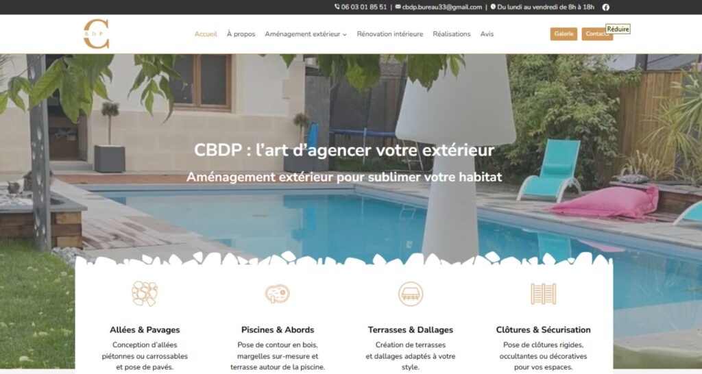 Capture du site de CBDP Aménagement Extérieur