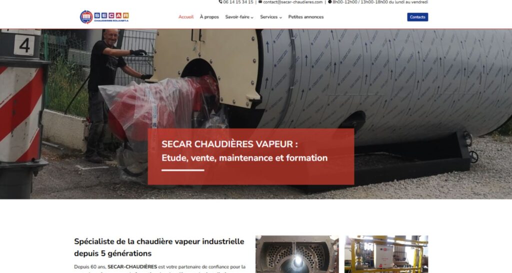 Capture du site de SECAR-CHAUDIÈRES