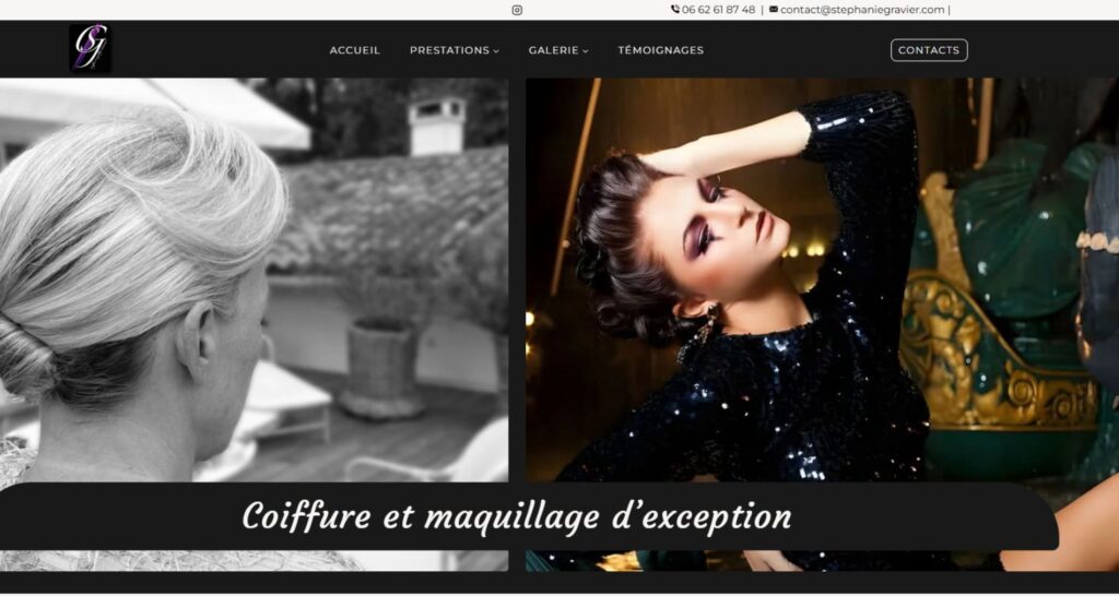 Capture du site de Stéphanie Gravier