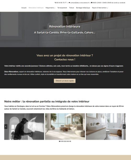 Site vitrine professionnel pour une entreprise du bâtiment pour Déco ...