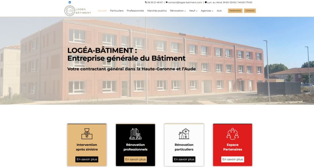 Capture du site de Logéa Bâtiment