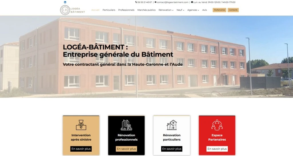 Capture du site de Logéa Bâtiment