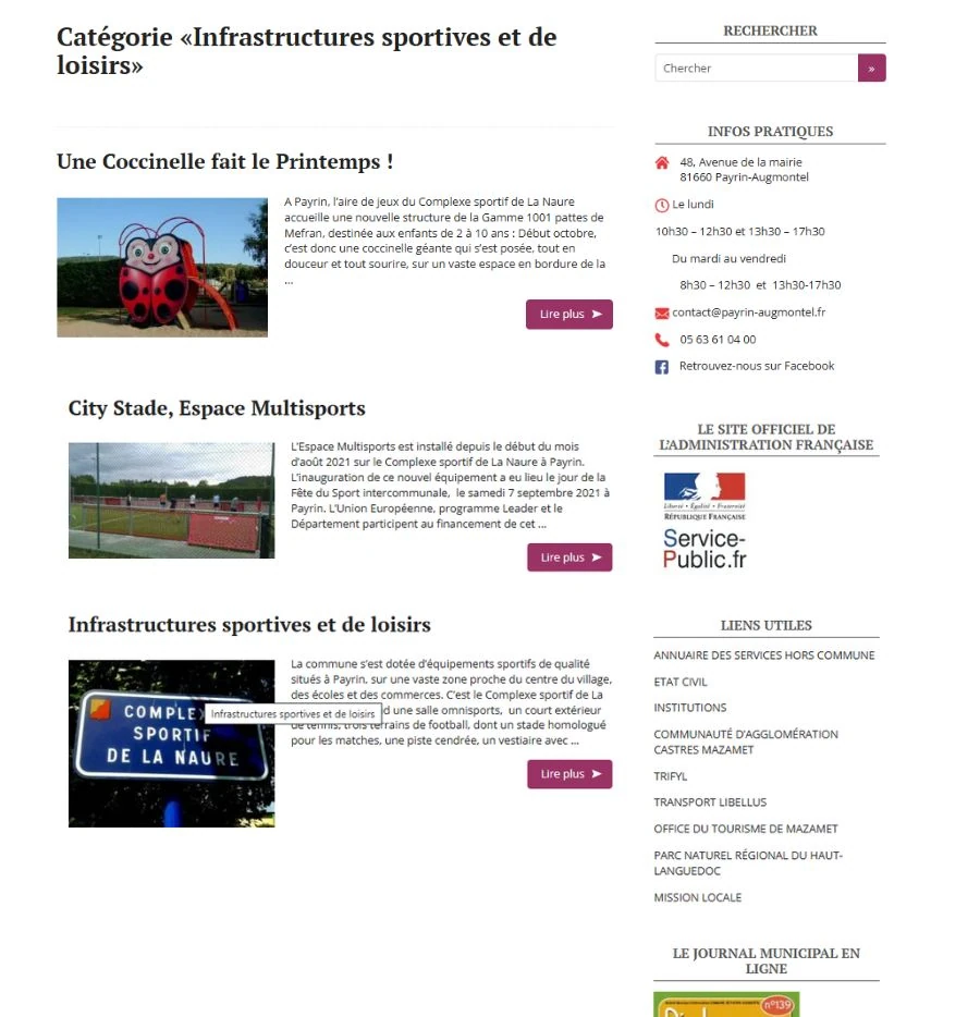 Capture du site de Mairie Payrin Augmontel